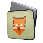 Süßes pixeliges Fuchsgesicht Laptopschutzhülle (Vorderseite Links)