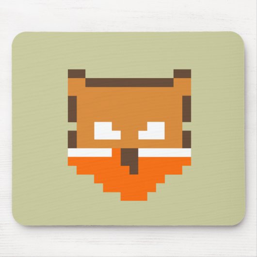 Süßes pixeliges Fuchsgesicht Mousepad (Vorne)