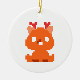 Süßes pixeliges Reh Baby Keramik Ornament