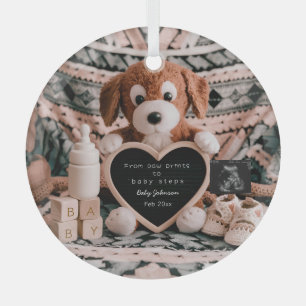 Süßes Plüsch-Hundebaby Schwangerschaftsankündigung Ornament Aus Glas