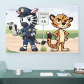 süßes Polizei-Zebra & Gepard Banner (Messe)