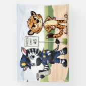 süßes Polizei-Zebra & Gepard Banner (Vertikal)