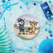 süßes Polizei-Zebra & Gepard Pappteller (Party)