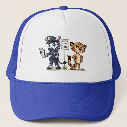 süßes Polizei-Zebra & Gepard Truckerkappe (Vorderseite)