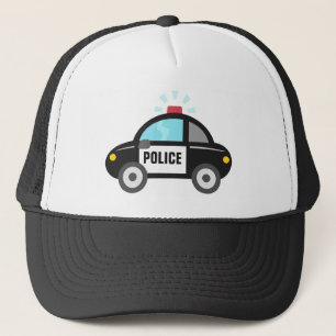 Süßes Polizeiauto mit Sirene für Kinder Truckerkappe