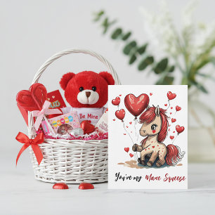 Süßes Pony benutzerdefiniertes Valentinstag-Gesche Feiertagskarte