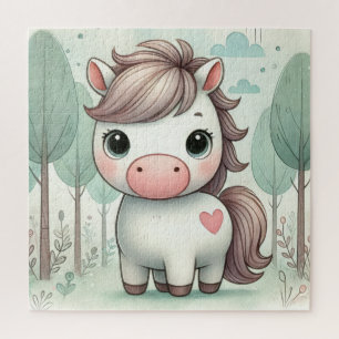 Süßes Pony im fantastischen Wald Puzzle