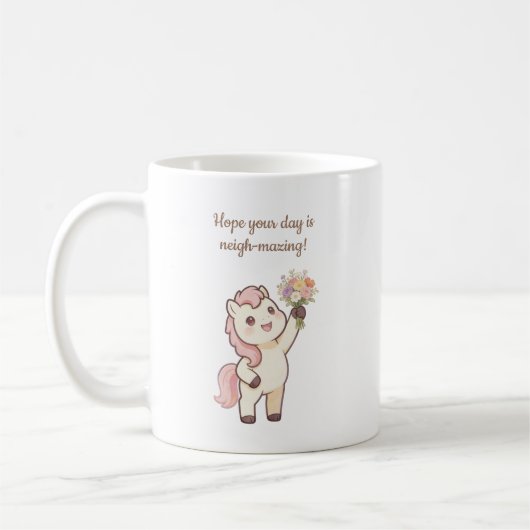 Süßes Pony, toller Tag, Muttertag  Kaffeetasse (Links)