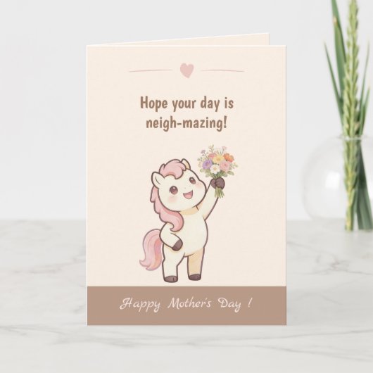Süßes Pony, toller Tag Muttertagskarte Karte (Vorderseite)