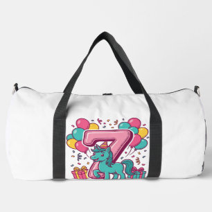 Süßes Pony-Vektordesign zur 7. Geburtstagsfeier de Duffle Bag