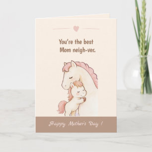 Süßes Pony-Wortspiel Beste-Mama-Nicht-Muttertags-K Karte