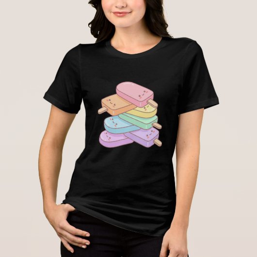Süßes Popsicle-Design Tri-Blend Shirt (Vorderseite)