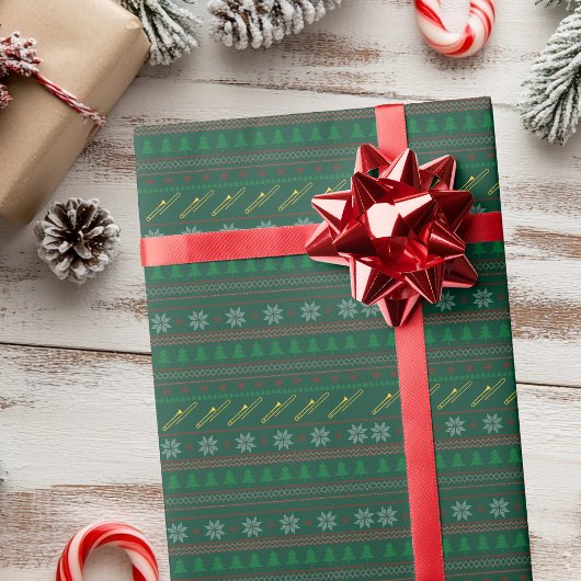 Süßes Posaunen-Weihnachts-Pullovermuster Geschenkpapier
