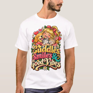 Süßes positives Vibes und Glück Design T-Shirt