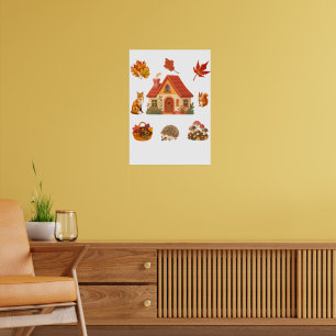 Süßes Poster für das Herbstzuhause. 