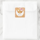 Süßes Pretzel-Mädchen Geburtstagsfeier Quadratischer Aufkleber (Tasche)