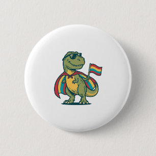 Süßes Pride-Dinosaurier-Vektor-Shirt-Design_1 Button