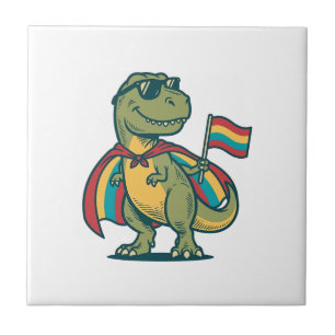 Süßes Pride-Dinosaurier-Vektor-Shirt-Design_1 Fliese