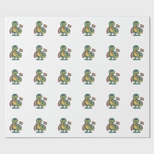 Süßes Pride-Dinosaurier-Vektor-Shirt-Design_1 Geschenkpapier (Flach)