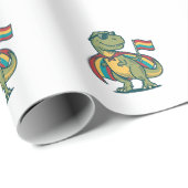 Süßes Pride-Dinosaurier-Vektor-Shirt-Design_1 Geschenkpapier (Rolleneckpunkt)