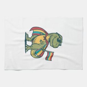 Süßes Pride-Dinosaurier-Vektor-Shirt-Design_1 Geschirrtuch