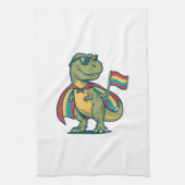 Süßes Pride-Dinosaurier-Vektor-Shirt-Design_1 Geschirrtuch (Vertikal)