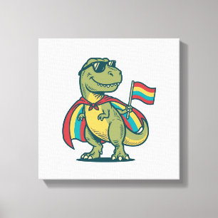 Süßes Pride-Dinosaurier-Vektor-Shirt-Design_1 Leinwanddruck