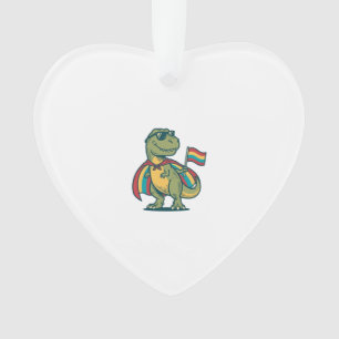 Süßes Pride-Dinosaurier-Vektor-Shirt-Design_1 Ornament
