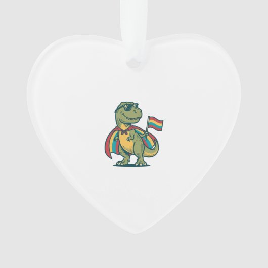 Süßes Pride-Dinosaurier-Vektor-Shirt-Design_1 Ornament (Vorderseite)
