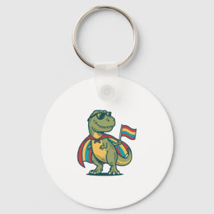 Süßes Pride-Dinosaurier-Vektor-Shirt-Design_1 Schlüsselanhänger