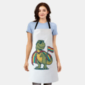 Süßes Pride-Dinosaurier-Vektor-Shirt-Design_1 Schürze (Getragen)