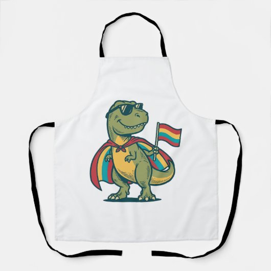 Süßes Pride-Dinosaurier-Vektor-Shirt-Design_1 Schürze (Vorderseite)