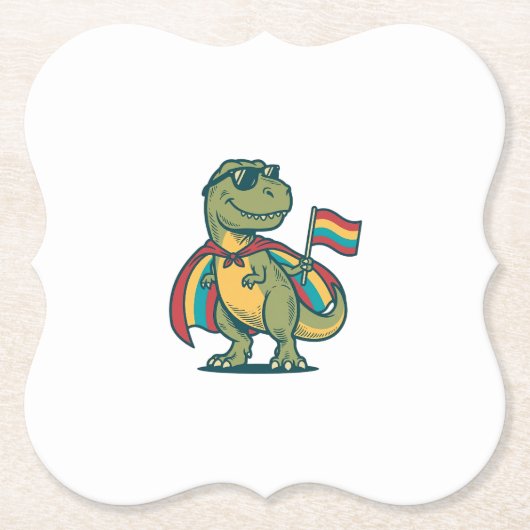 Süßes Pride-Dinosaurier-Vektor-Shirt-Design_1 Untersetzer (Vorderseite)
