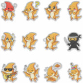 Süßes Pterodactylus-Dinosaurier-Sticker-Pack Emoji Aufkleber (Vorderseite)