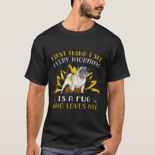 Süßes Pug-Mama-Tee-Hundliebhaber-Shirt Sonnenblume T-Shirt