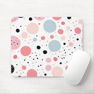Süßes punktiertes Muster weiß Mousepad