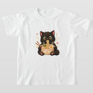 Süßes Ramen-Katze-Kinder-T-Shirt T-Shirt