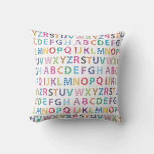 Süßes Regenbogen-Alphabet Kissen