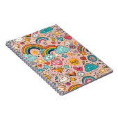 Süßes Regenbogen-Doodle-Muster Notizblock (Rechte Seite)