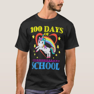 Süßes Regenbogen-Einhorn 100 Tage Schulidee für T T-Shirt