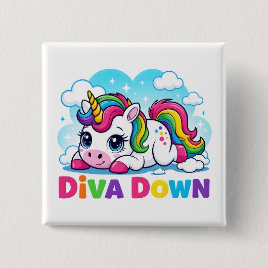Süßes Regenbogen Einhorn Button (Vorderseite)