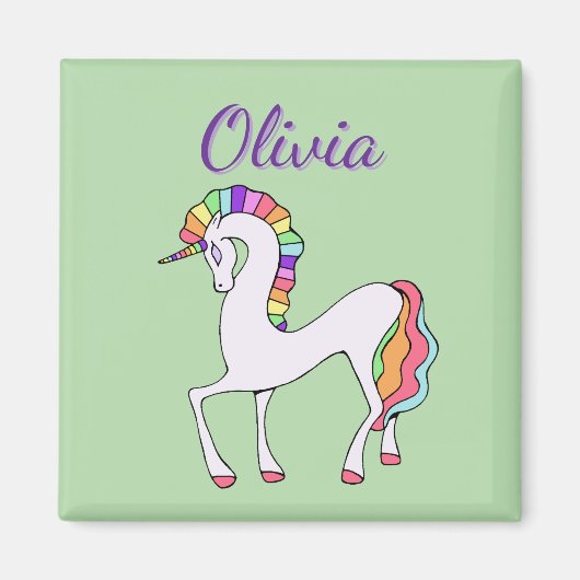 Süßes Regenbogen-Einhorn Magnet (Vorne)