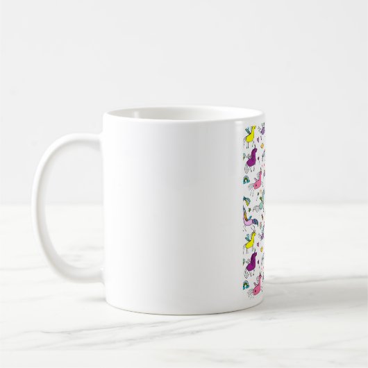 süßes Regenbogen-Einhorn-Muster Kaffeetasse (Links)
