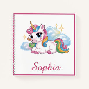 Süßes Regenbogen Einhorn Notizblock