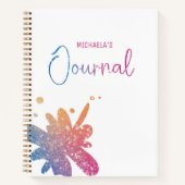 Süßes Regenbogen-Glitter-Splatter-Journal-Notizbuc Notizblock (Vorderseite)
