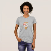 Süßes Regenbogen-Grafik Graues T-Shirt (Vorne ganz)