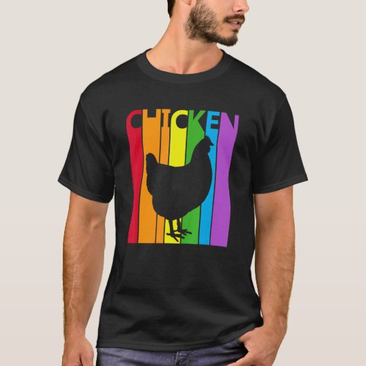 Süßes Regenbogen-Huhn Tier T-Shirt (Vorderseite)