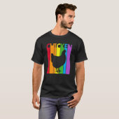 Süßes Regenbogen-Huhn Tier T-Shirt (Vorne ganz)