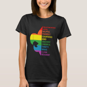 Süßes Regenbogen-Stil Pfadfinder Gesetz  T-Shirt