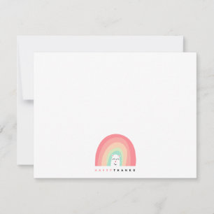 Süßes Regenbogen-Tierchen Glückliches Dankeschön Dankeskarte